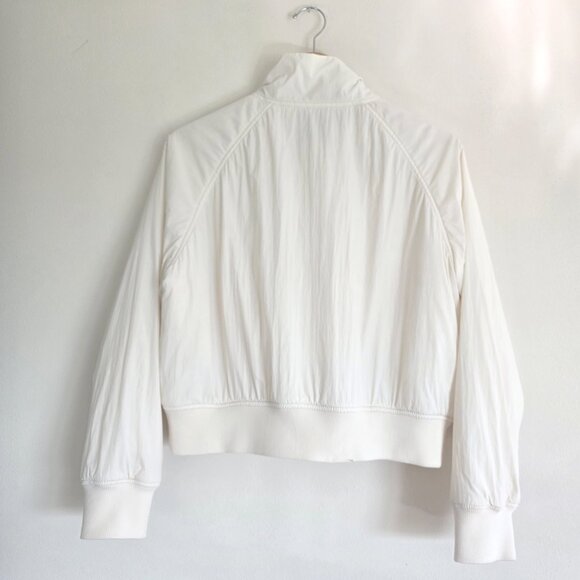 Old Navy White Puffer Oversized Crop Jacket Running Workout Lightweight Coat - Picture 9 of 11